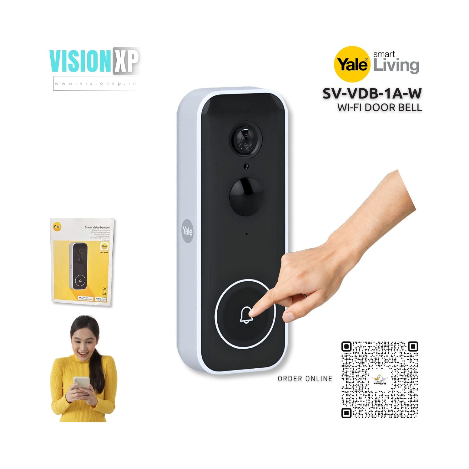 Yale SV-VDB-1A-W Smart Wi-Fi Wireless Video Doorbell Yale SV-VDB-1A-W Smart Wi-Fi Wireless Video Doorbell